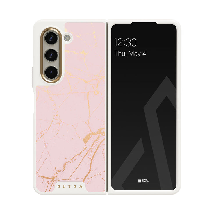 Peachy Gold - Pink Marble Samsung Galaxy Z Fold 5 Case